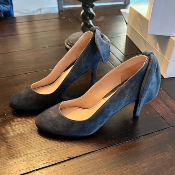 Carven gray suede heel with bow - Size 7 - Picture 3 of 3